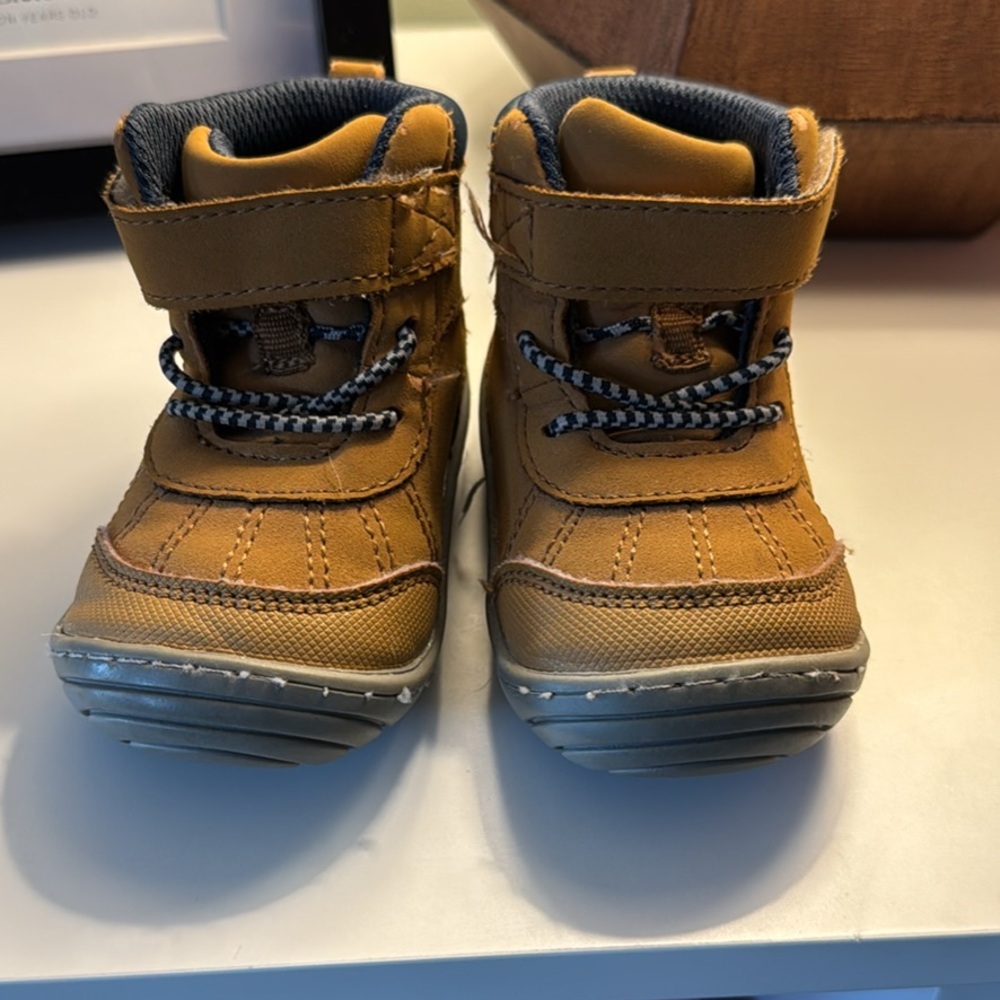 Brown Kids Shoes with Gray Soles
